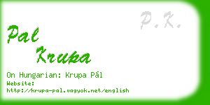 pal krupa business card