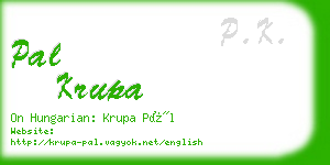 pal krupa business card